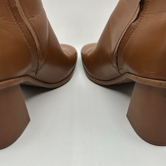 Time and Tru Tan Chunky 90's Y2K Block Heel Ankle Booties Size 10 - Picture 6 of 13